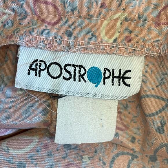 Vintage Apostrophe M pastel midi skirt high rise summer Barbie classic pink gray - Picture 4 of 7